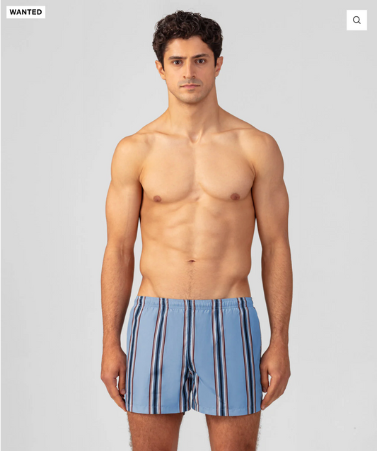 SWIM SHORT WITH STRIPES NAVY OR FADE BLUE - RON DORFF
