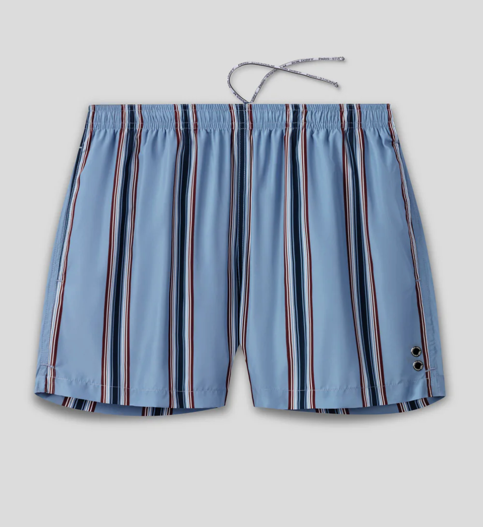 SWIM SHORT WITH STRIPES NAVY OR FADE BLUE - RON DORFF