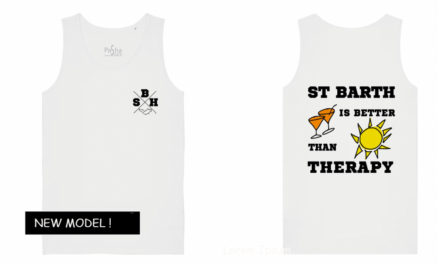 DEBARDEUR ST BARTH THERAPY X SBH BLANC - PASHA ST BARTH