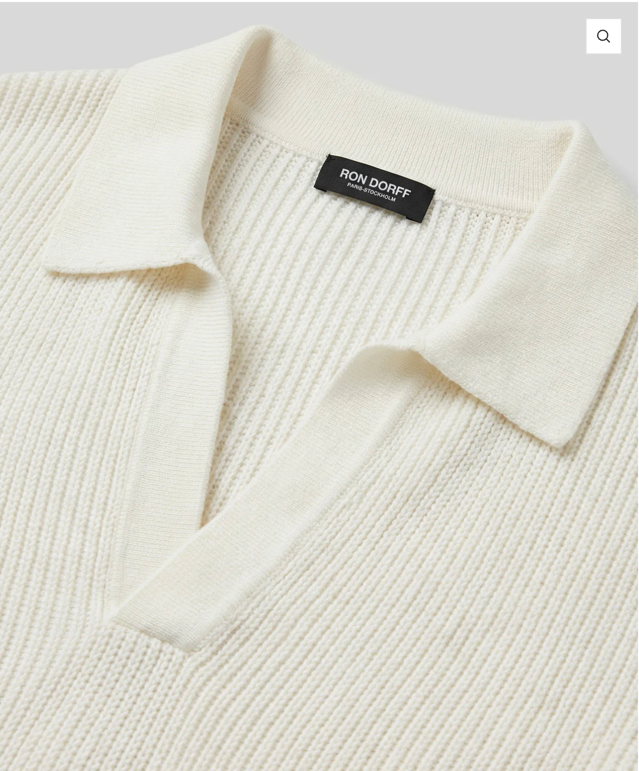 POLO COL V EN MAILLE ECRU - RON DORFF