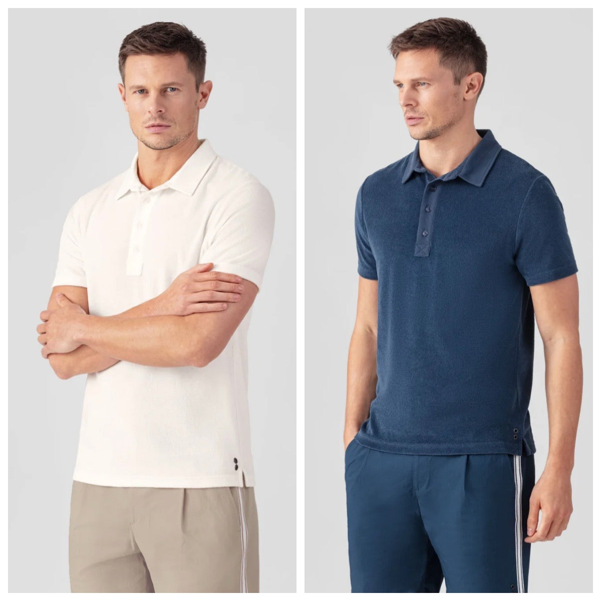 COTTON TERRY POLO SHIRT WITH PIQUÉ COLLAR - RON DORFF