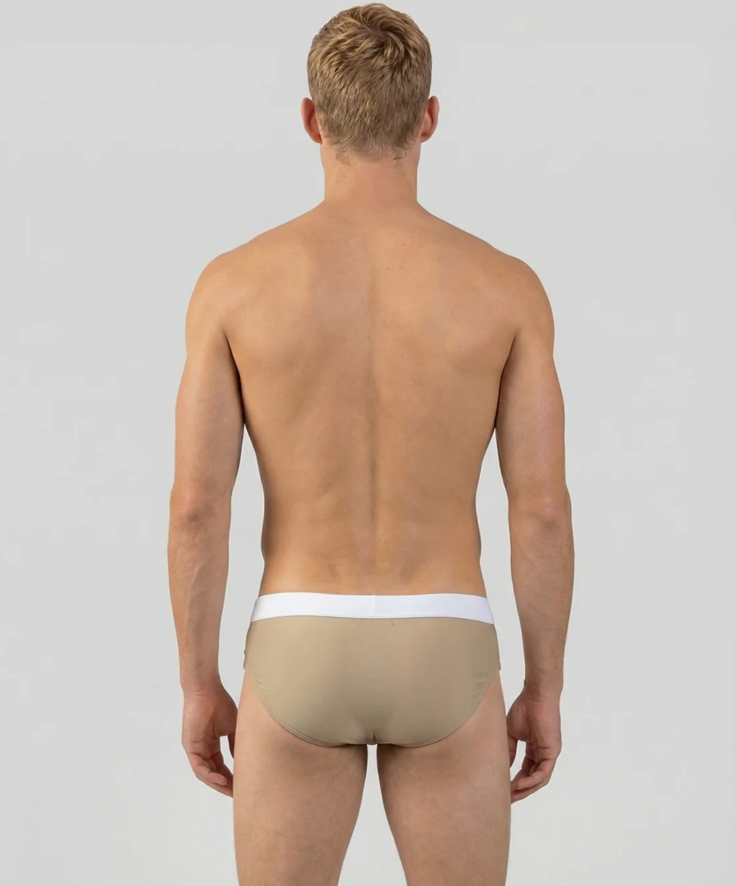 SLIP DE BAIN À CEINTURE CONTRASTÉE SABLE - RON DORFF