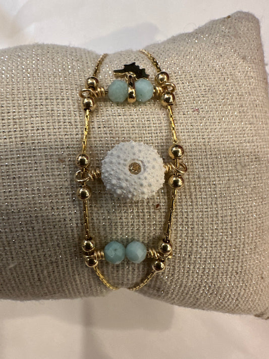 BRACELET DOUBLE ILE DE ST BARTH LARIMAR