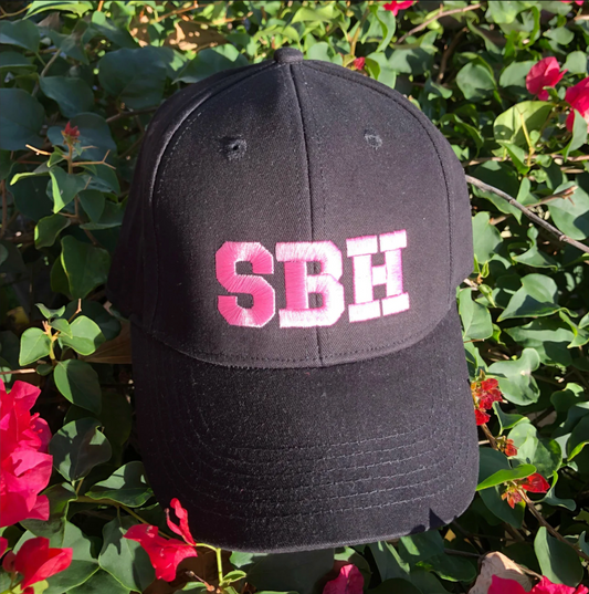 CAP SBH NOIR / ROSE REGLABLE X PASHA ST BARTH