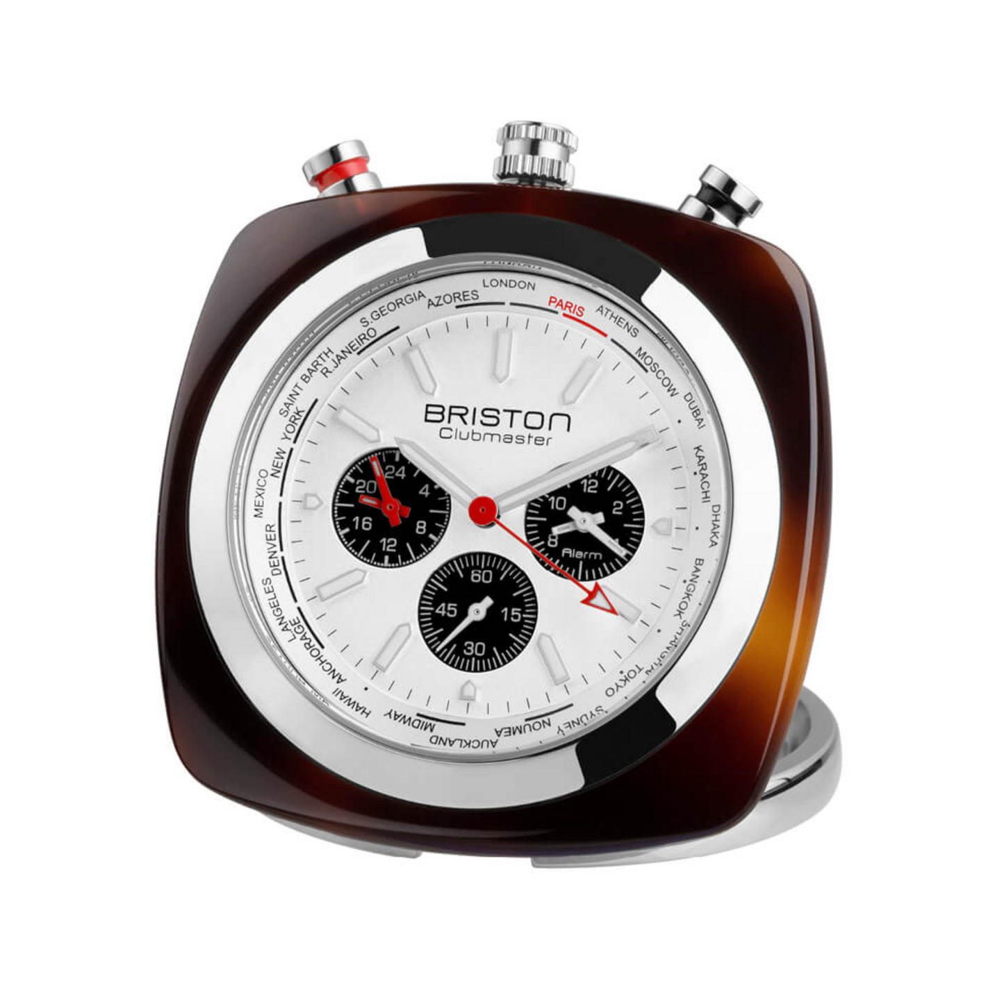 CLUBMASTER TRAVEL CLOCK ACÉTATE – BLANC OU NOIR