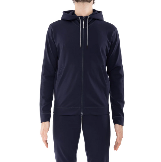 SWEAT HOODIE PUNTO MILANO COTTON ZIPPERED - DANWARD