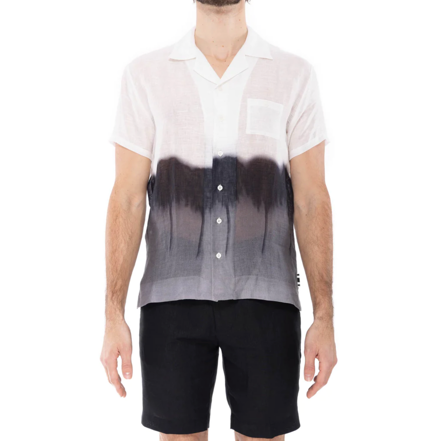 CHEMISE LIN MC IMPRIMÉ WEEPING PALM DEGRADE PRINT - DANWARD