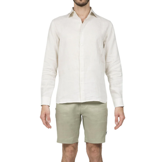 CAMISA LINO LS UNI IVORY - DANWARD