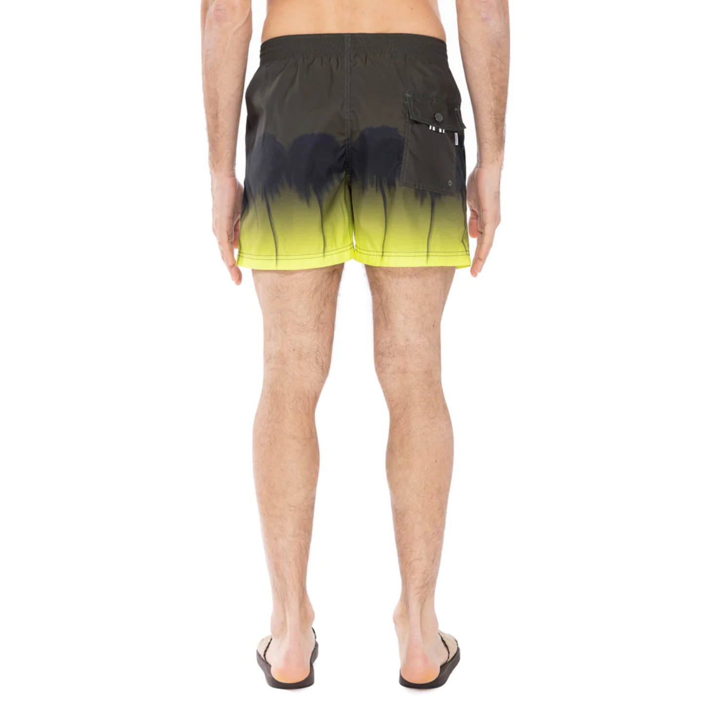 WEEPING PALM PRINT LEMON CAPRI SHORTS - DANWARD