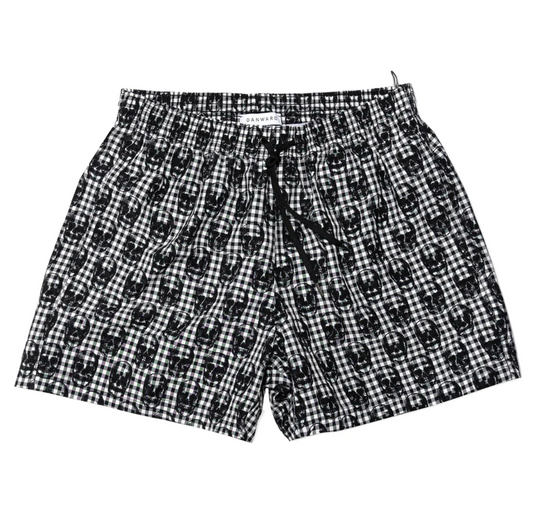 SHORT CAPRI WITH SKULL PRINT ON VICHY - DANWARD