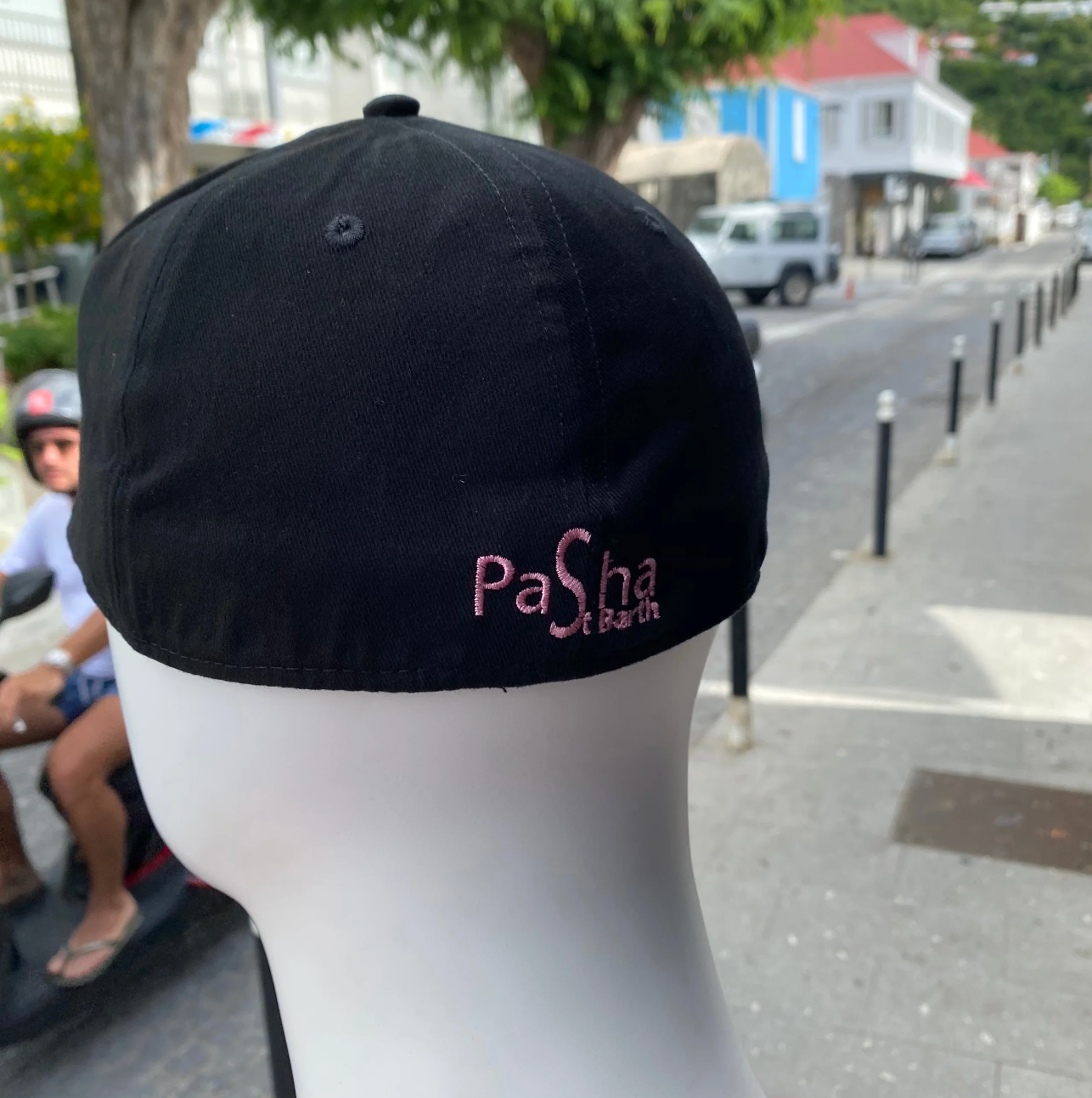 CAP SBH BLACK / PINK STRETCH X PASHA ST BARTH