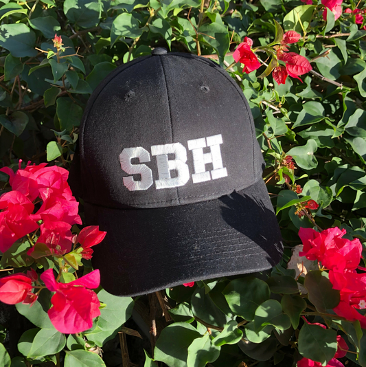 CAP SBH NOIR  / GRIS SILVER STRETCH X PASHA ST BARTH