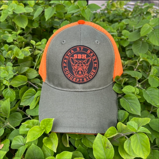 CAP TRUCKER IGOR KHAKI GREEN / ORANGE X PASHA ST BARTH