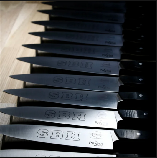 LE CHEF SBH KNIFE, 20cm, Sandvik 12C27 stainless steel, 45MM width, Paperstone handle.