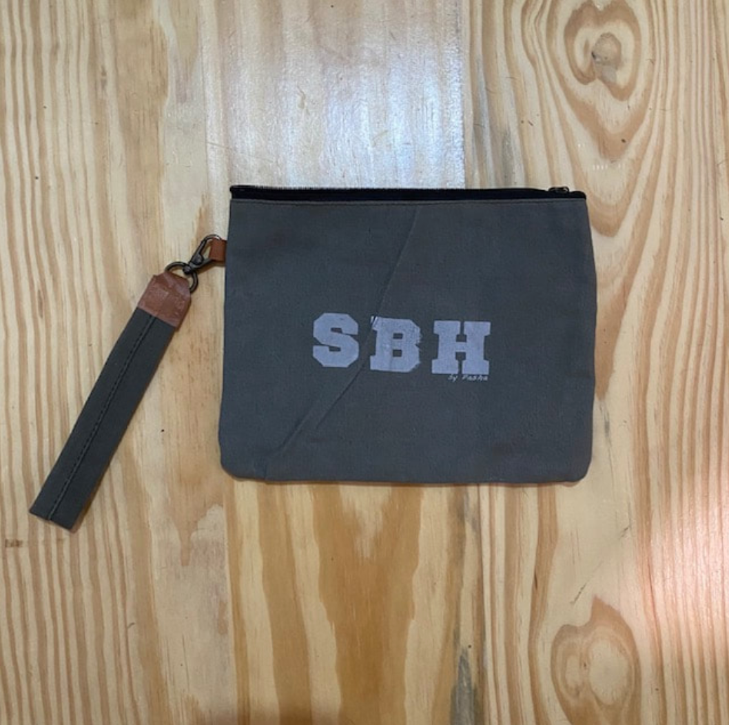 CANVAS SBH CLUTCH CANVAS AND LEATHER