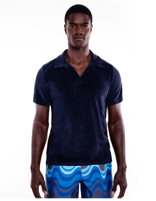 POLO RIVIERA TERRY EPONGE BLEU MARINE