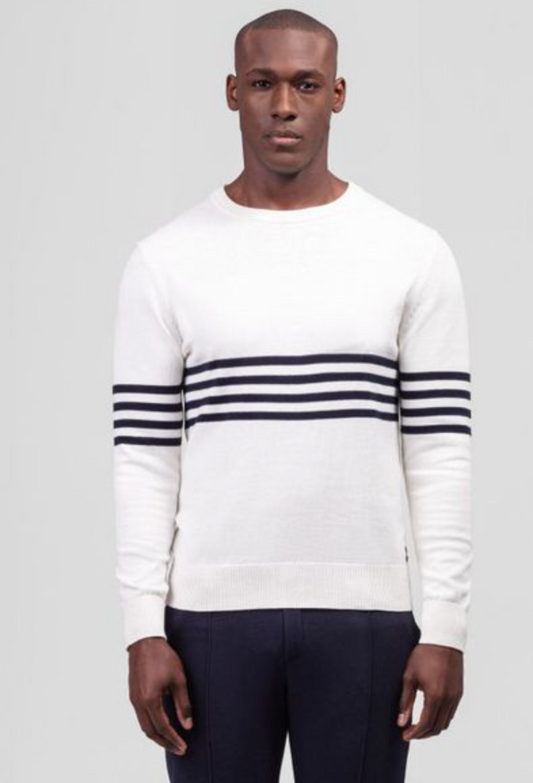 CASHMERE COTTON SWEAT STRIPES - RON DORFF