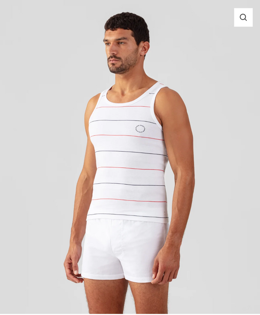 TANK TOP RIBBED TENNIS STRIPES - RON DORFF