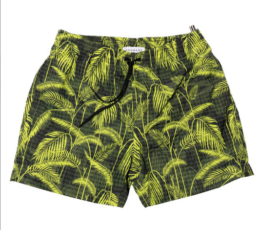 PALM TREE LEMON CAPRI SHORTS - DANWARD