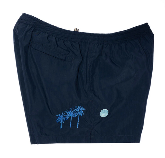 SHORTS GIGLIO PALM TREE EMB NAVY - DANWARD