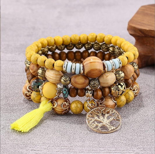 4-Row Bohemian Bracelet