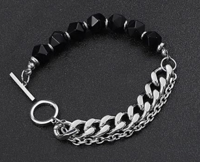 BEADED BRACELET + CHAIN