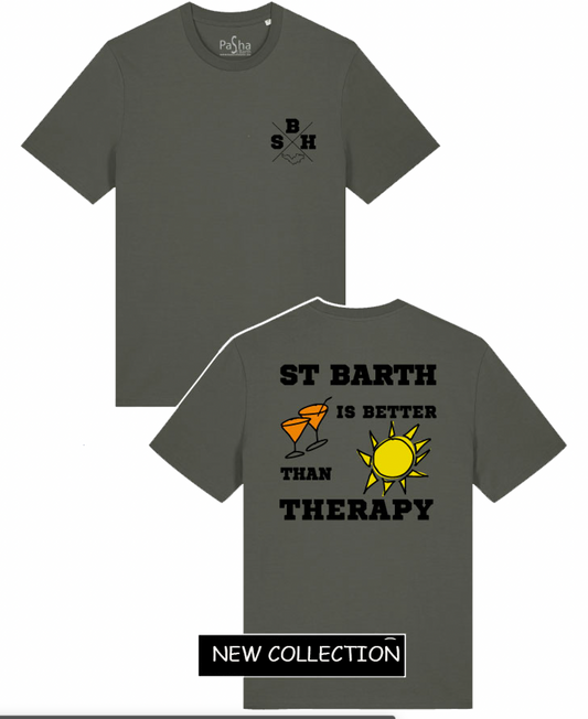 TEE SHIRT ST BARTH THERAPY X SBH  KAKI - PASHA ST BARTH