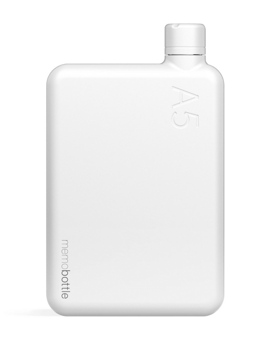 Botella de memoria A5 de acero inoxidable blanca - 1080 ml / 36 oz