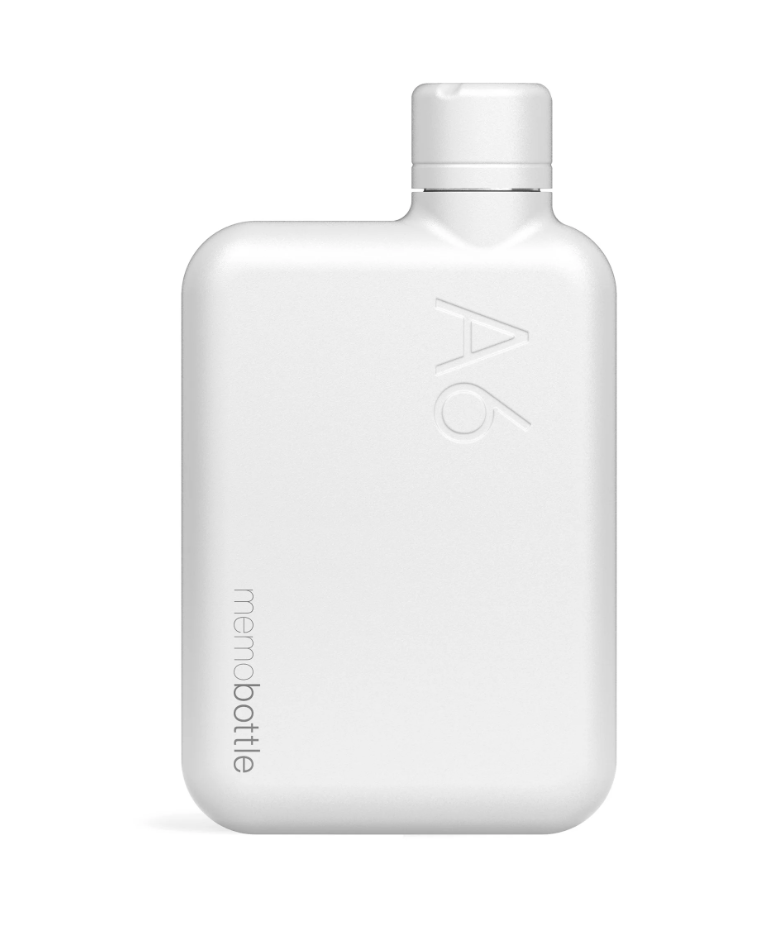 Botella de memoria A6 de acero inoxidable blanca - 500 ml / 16 oz