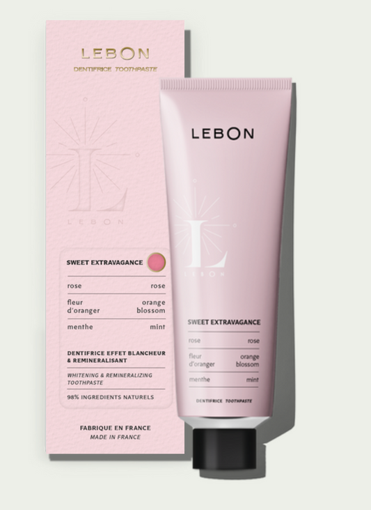 PASTA DENTAL DULCE EXTRAVAGANCIA 75ML - ROSA + FLOR DE AZAHAR + MENTA - LEBON 