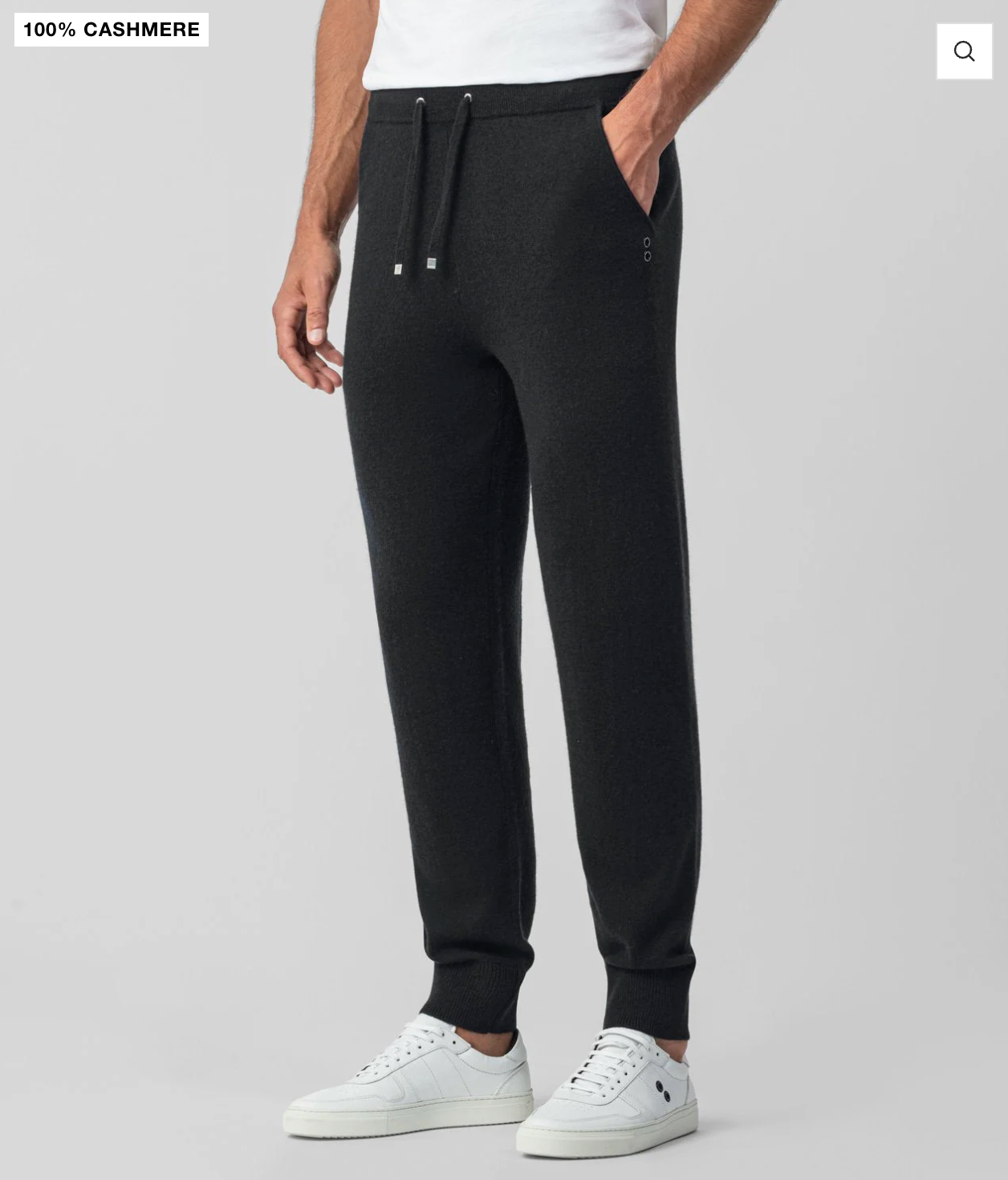 Pantalones de cachemira en gris jaspeado o negro - RON DORFF