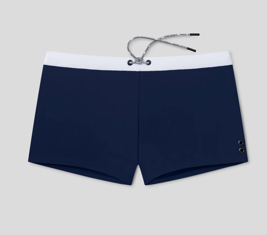 BAÑADOR BOXER AZUL MARINO - RON DORFF CON CINTURA EN CONTRASTE