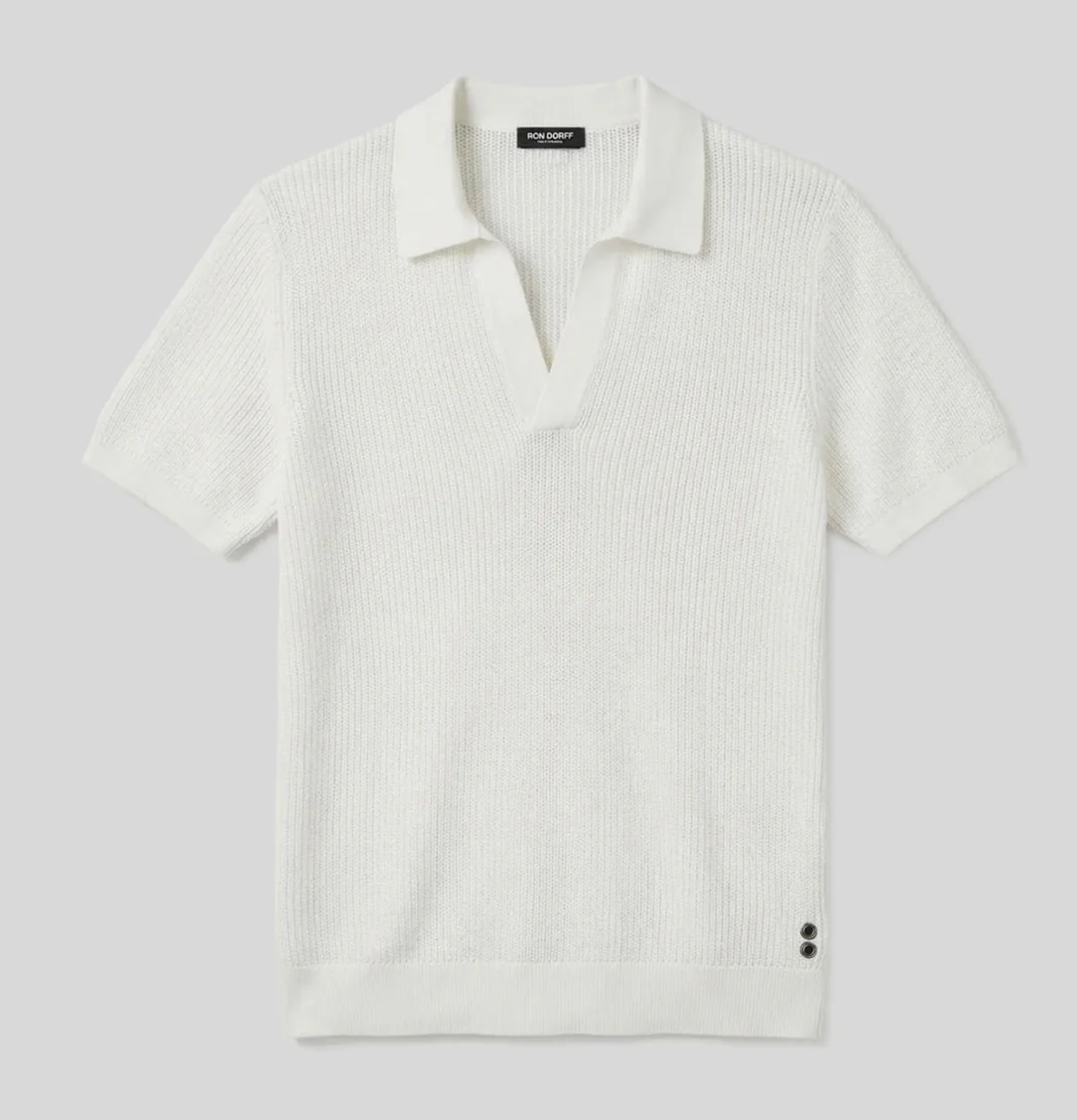 POLO COL V EN MAILLE ECRU - RON DORFF