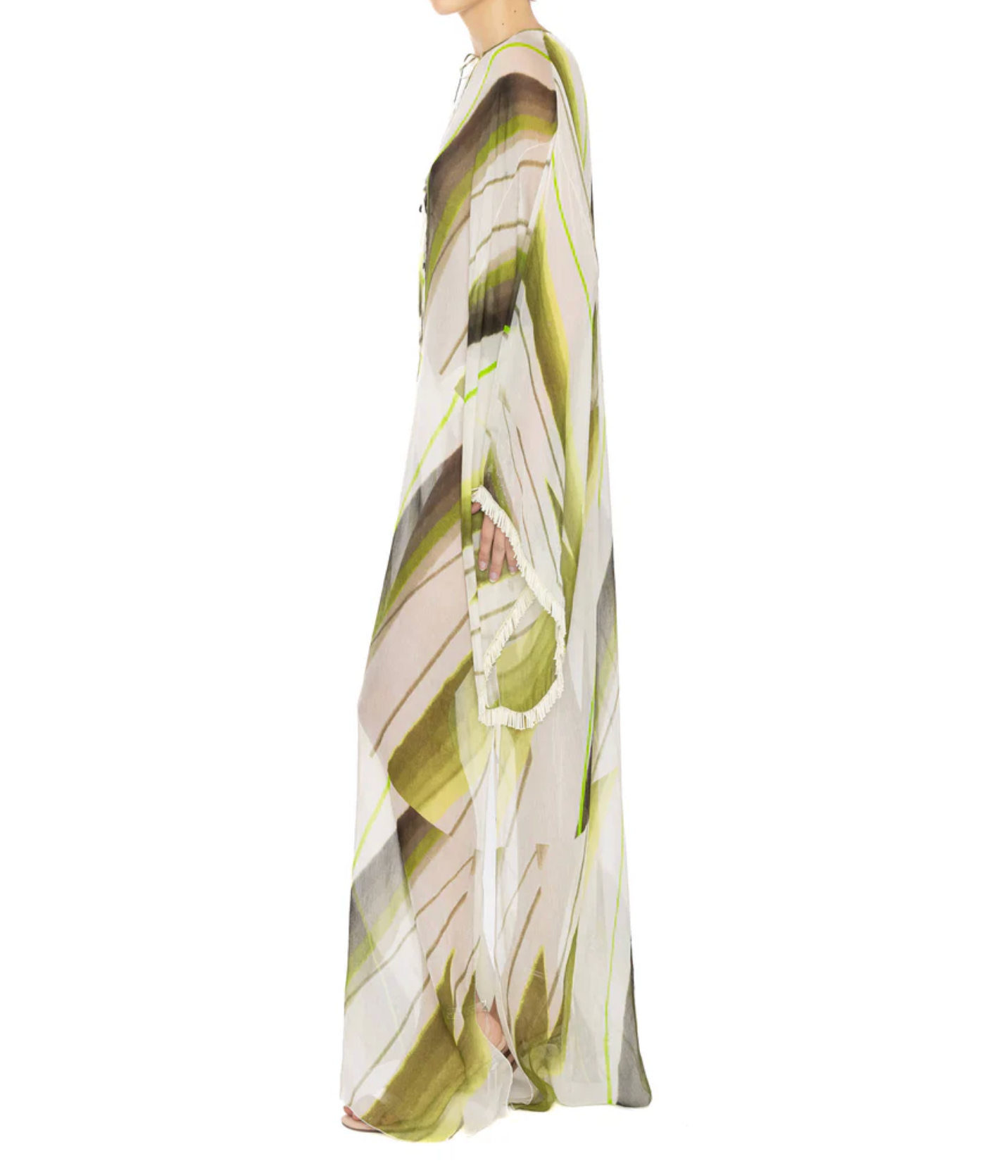 LONG AND FLUID CAFTAN DRESS LEMON - DANWARD