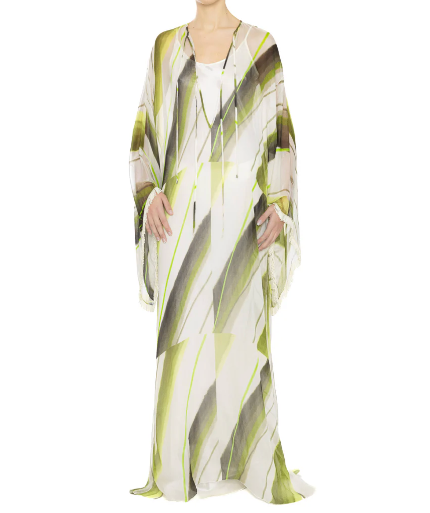 LONG AND FLUID CAFTAN DRESS LEMON - DANWARD