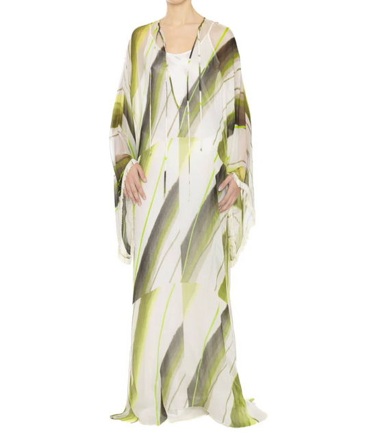 LONG AND FLUID CAFTAN DRESS LEMON - DANWARD
