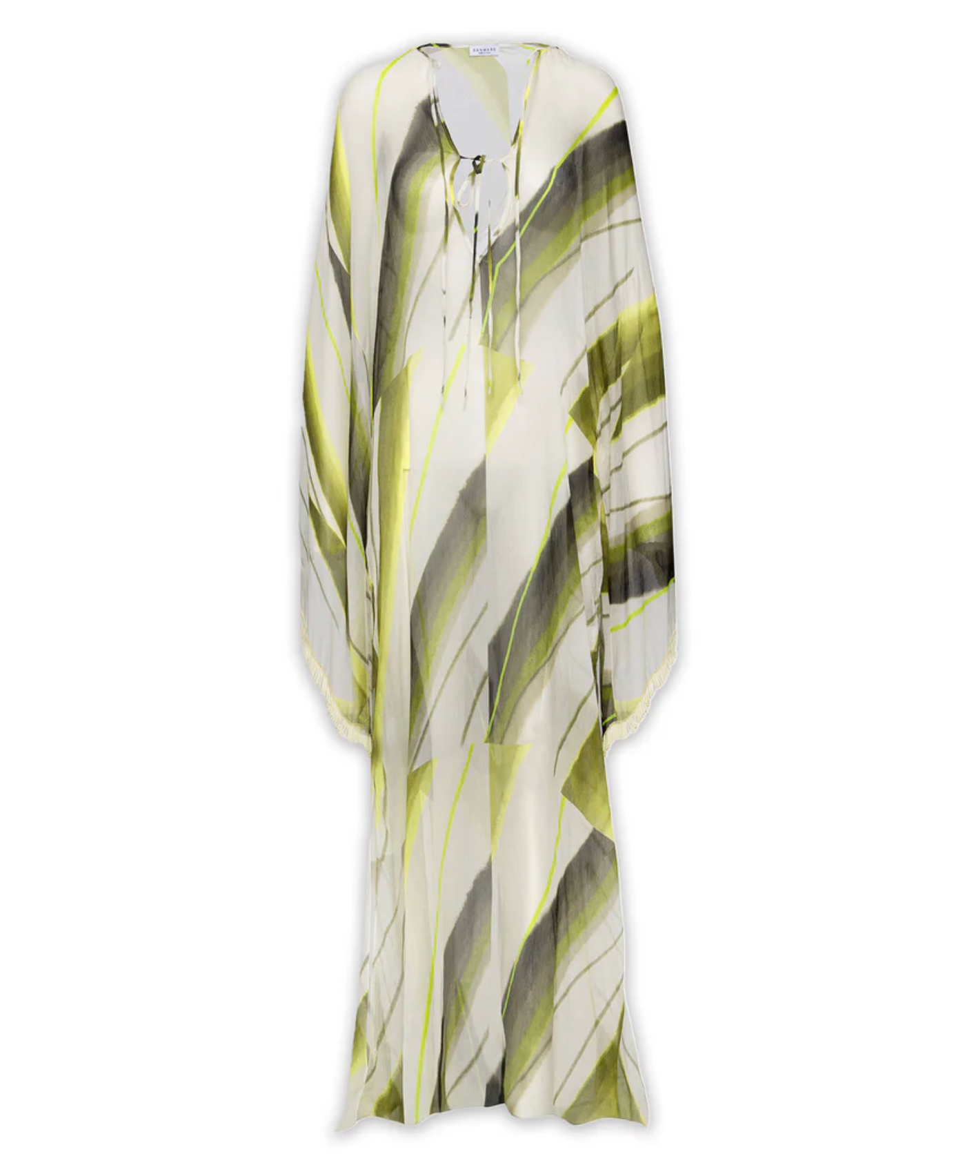 LONG AND FLUID CAFTAN DRESS LEMON - DANWARD