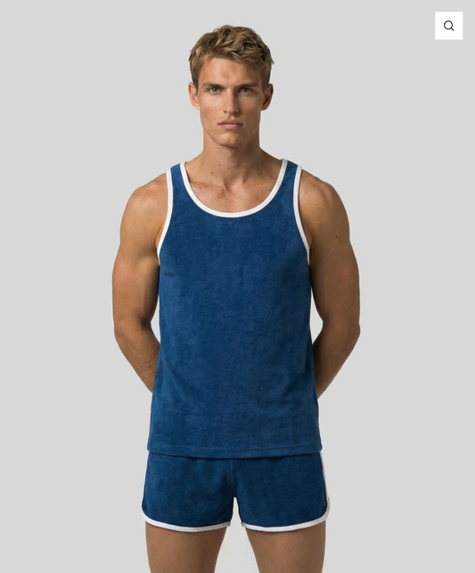 DÉBARDEUR EN COTON TERRY BLEU - RON DORF