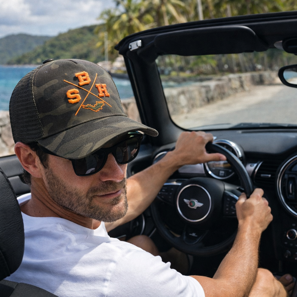 CAP TRUCKER X SBH CAMOUFLAGE X PASHA ST BARTH PREMIUM