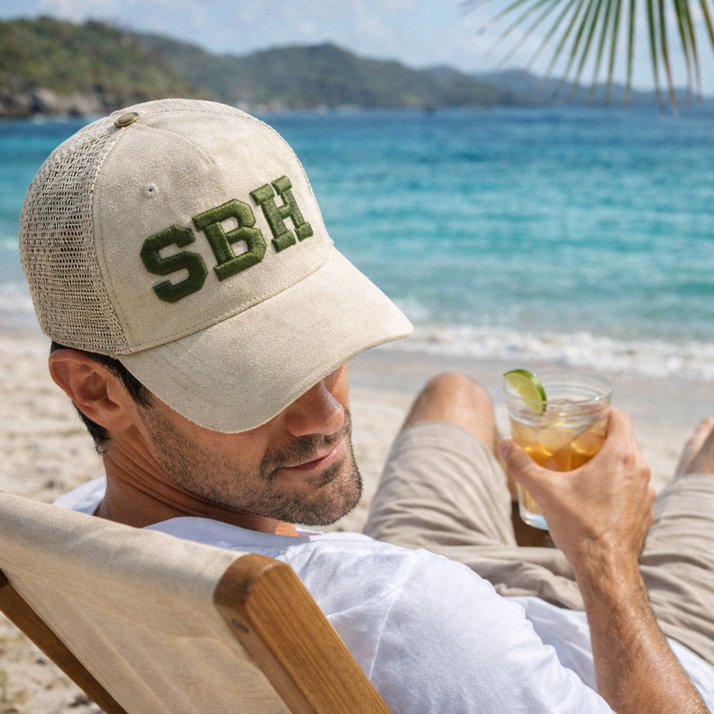 CAP TRUCKER BIG SBH SABLE - SUEDE X PASHA ST BARTH PREMIUM