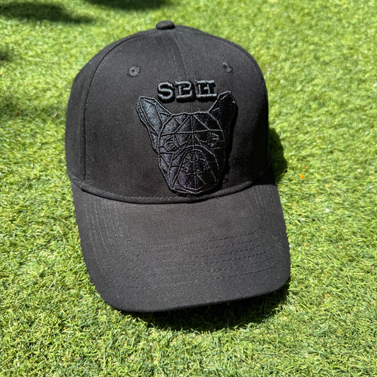 CAP IGOR BLACK / BLACK DOG EMBROIDERED FACE 3D X PASHA ST BARTH