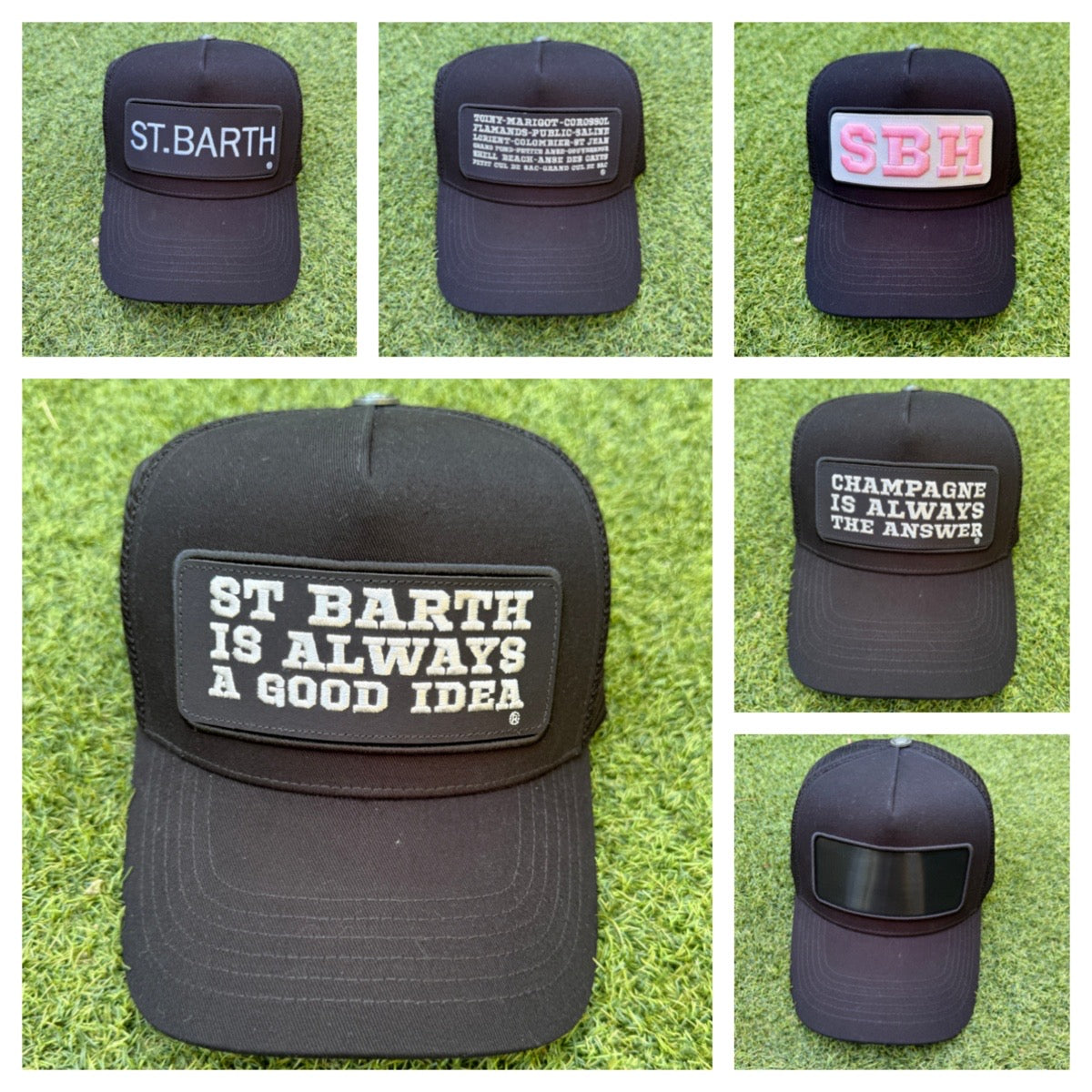 GORRA PARCHE TRUCKER NEGRA + 1 PARCHE X PASHA ST BARTH PREMIUM