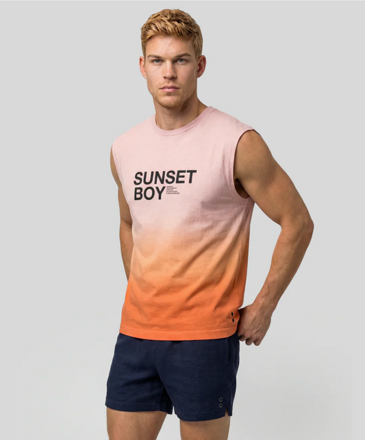 TEE SHIRT SANS MANCHE SUNSET BOY EN COTON BIO - RON DORFF X BRIAN ATWOOD