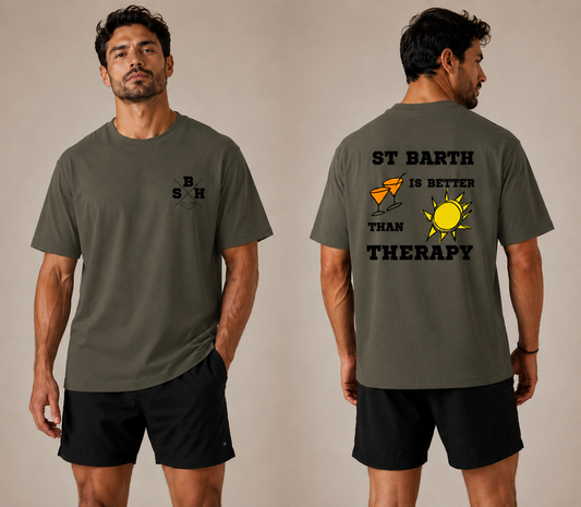 TEE SHIRT ST BARTH THERAPY X SBH  KAKI - PASHA ST BARTH