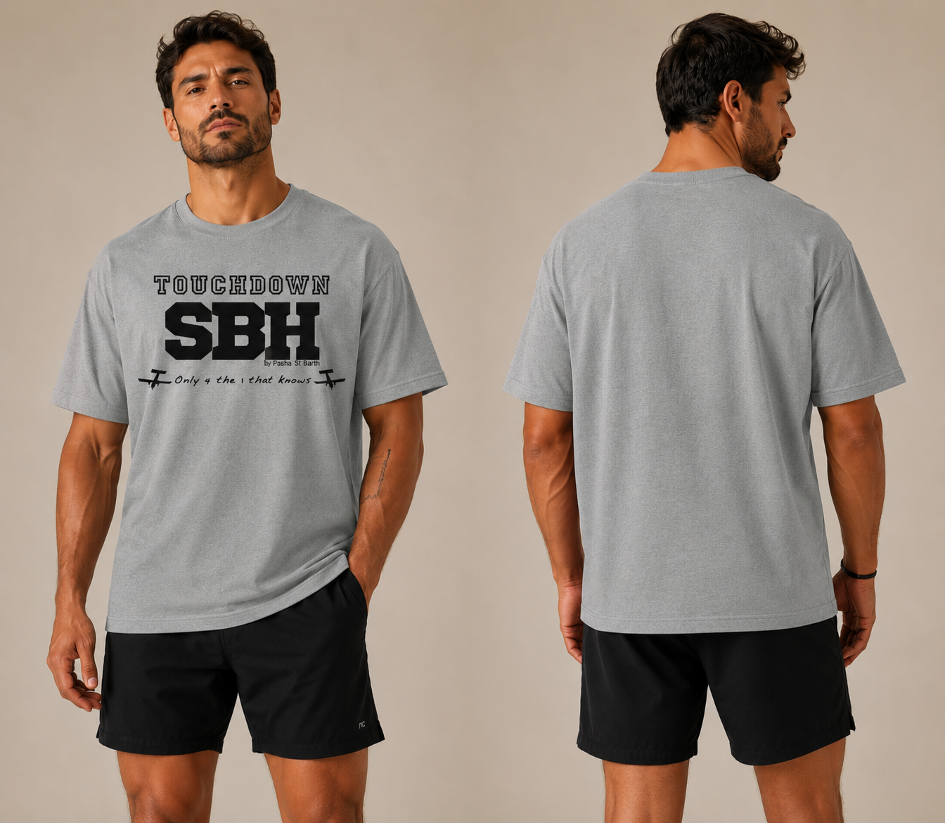 Camiseta gris Touchdown St Barth x SBH - Pasha St Barth