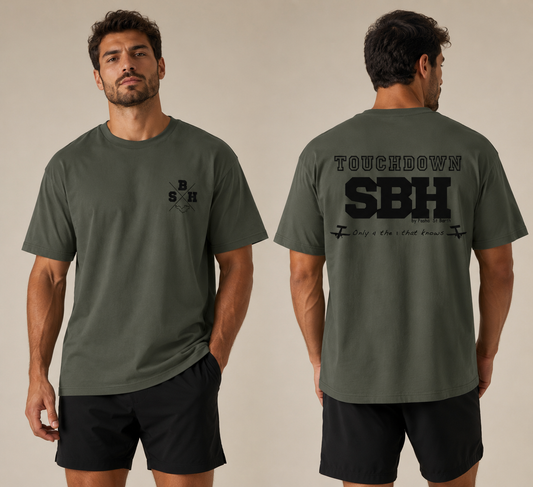 TEE SHIRT TOUCHDOWN ST BARTH X SBH KAKI - PASHA ST BARTH